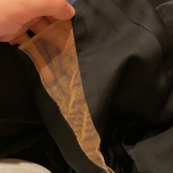 Kaufman Franco / black onyx column one shoulder illusion gown crepe dress 2 - Picture 8 of 8